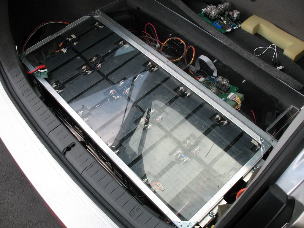 Batteries within hybrid vehicle